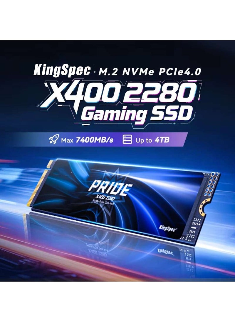 كينجس بيك محرك أقراص KingSpec ONEBOOM PRIDE سعة 1 تيرابايت PCIe 4.0 NVMe SSD – Gen 4x4 M.2 2280 داخلي للألعاب، سرعة قصوى 7400 ميجابايت/ثانية، - Image 3